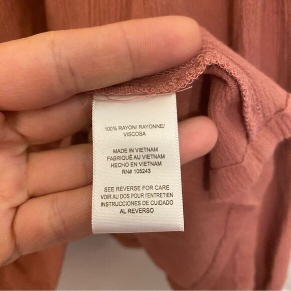 Soul Cake mauve Pink Sand tie strap long tunic dress top button lagenlook boho L - Picture 8 of 10